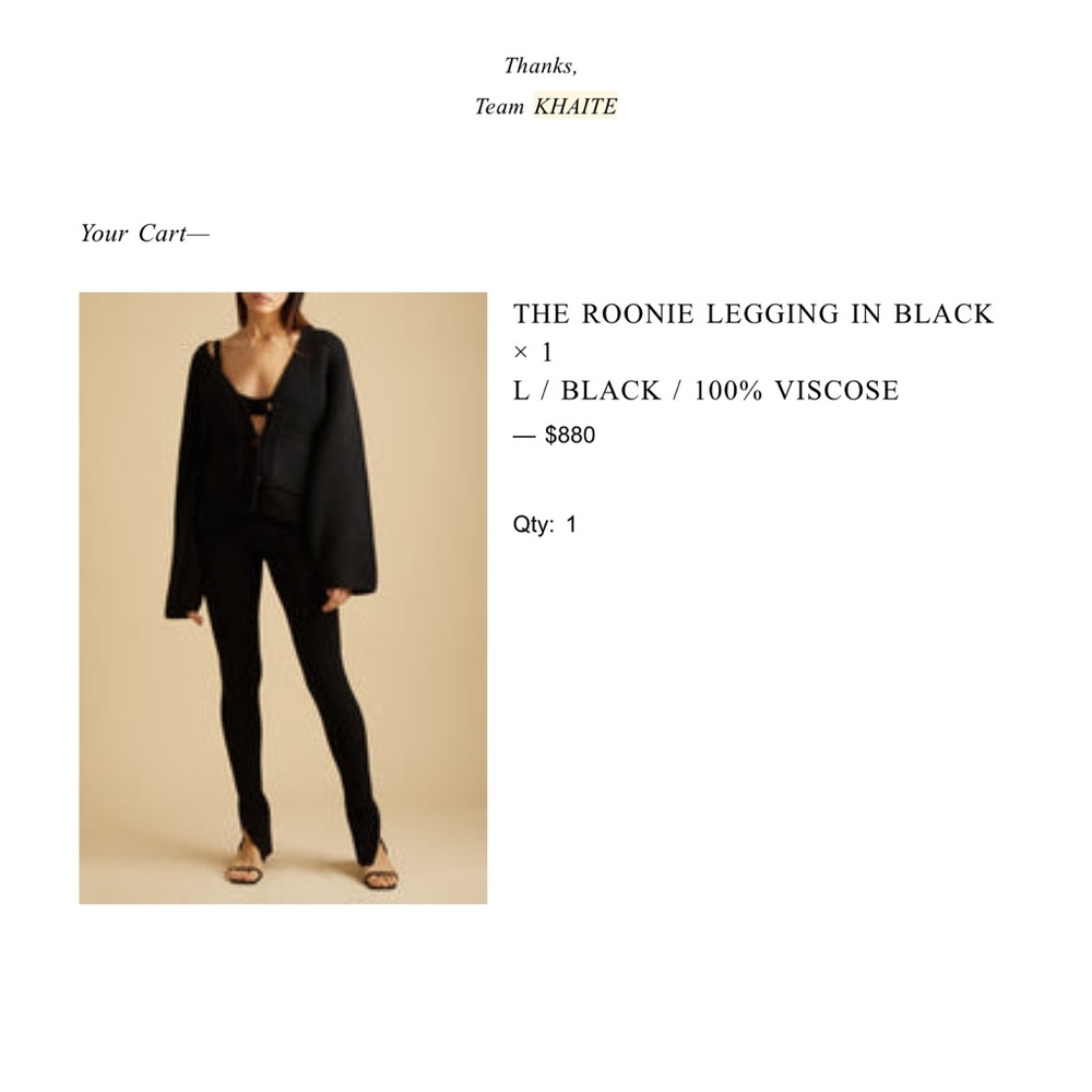 Khaite THE ROONIE LEGGING in Black